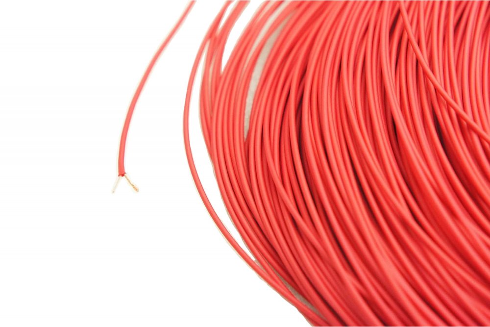 W2526 - 1c. 32awg coaxial audio Tonearm, Red (price per roll - 164 feet)