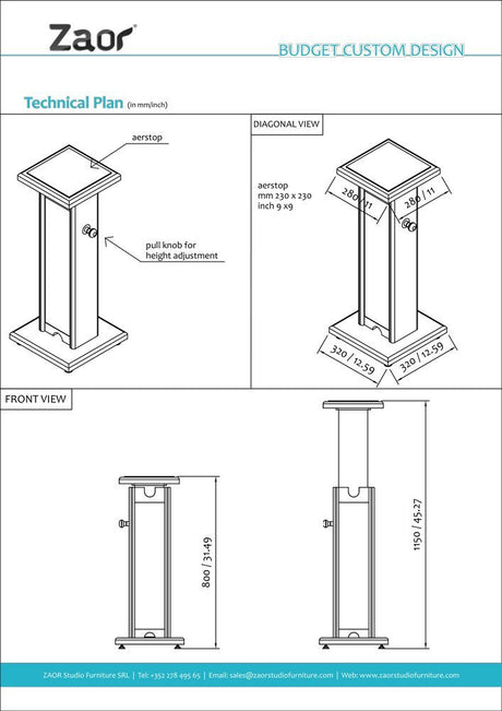 Zaor Monitor Stand - Cherry Black - Rear