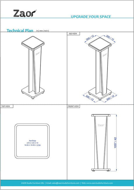 Croce Stand 42 - White Gloss Grey (pair) - Angle