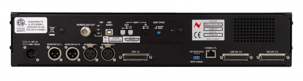 1073OPX with ADAT/USB Digital I/O Card Bundle - Angle