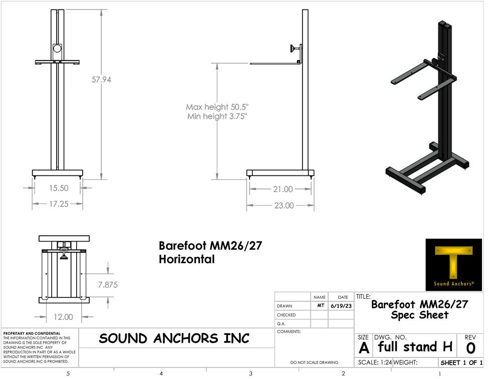 Sound Anchors ADJ27 - Pair 56'' - Rear
