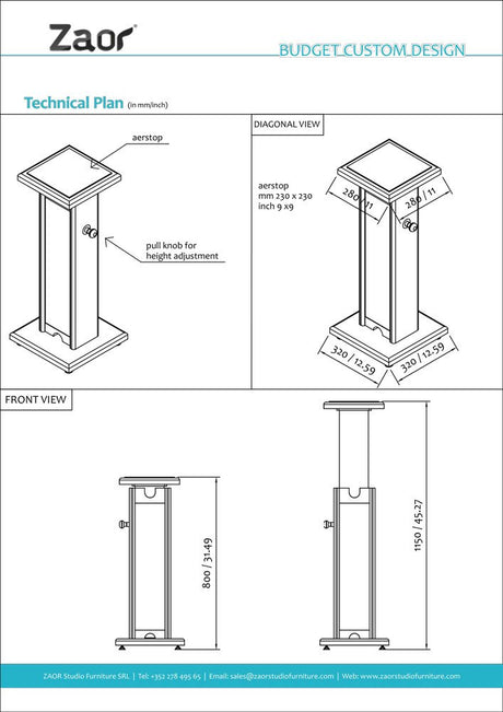 Monitor Stand - Black Grey - Angle
