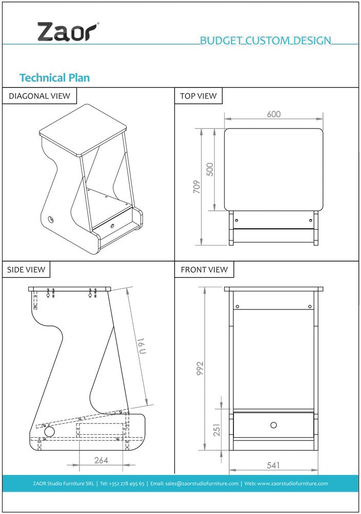Miza Rack 16 MKII - Black Oak - Close-up