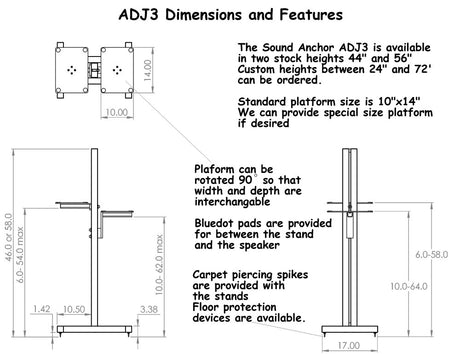 Sound Anchors ADJ3 - Pair 56" - Angle