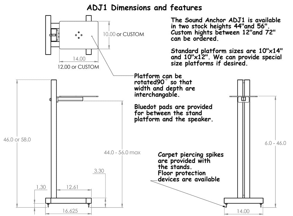 Sound Anchors ADJ1 - Pair 56'' - Angle